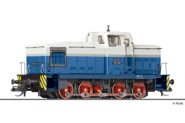 Motorová lokomotiva řady V60, DR, zkušební lak, III. epocha, TT, Tillig TT Club 2027, Tillig 502900