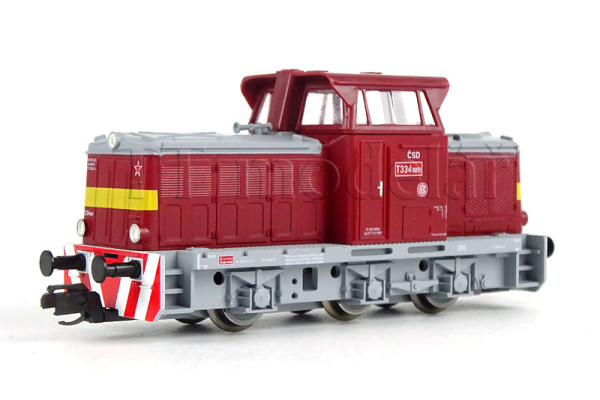 Motorová lokomotiva T 334.0, ČSD, červená se žlutým proužkem, IV. epocha, REEDICE, TT, Tillig 502588 Motorová lokomotiva T 334.0, ČSD, červená se žlutým proužkem, IV. epocha, REEDICE, TT, Tillig 502588