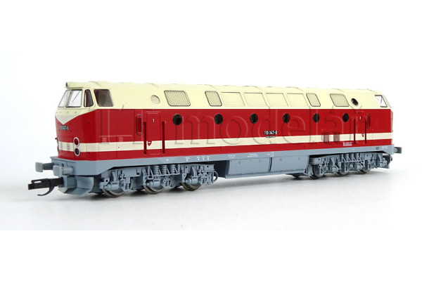 Motorová lokomotiva 119 047-9, "Kramermütze", DR, IV. epocha, REEDICE, TT, Tillig 502587 Motorová lokomotiva 119 047-9, "Kramermütze", DR, IV. epocha, REEDICE, TT, Tillig 502587