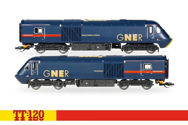 Dvojice motorových lokomotiv HST Class 43, GNER, V. epocha, TT, Hornby TT3047M