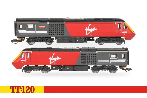 Dvojice motorových lokomotiv HST Class 43, Virgin, V. epocha, TT, Hornby TT3048M