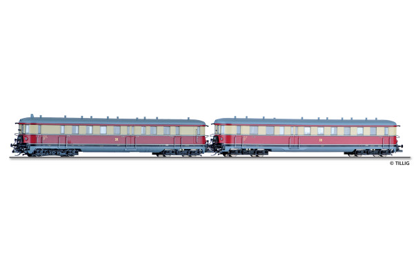 Set motorového a řídicího vozu, VT 137, VS 145, DR, III. epocha, TT, Tillig 02857