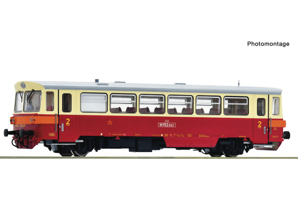 Motorový vůz M 152.0, ČSD, s oranžovým priuhem, zvuková verze, IV. epocha, H0, Roco 7710024 Motorový vůz M 152.0, ČSD, s oranžovým priuhem, zvuková verze, IV. epocha, H0, Roco 7710024