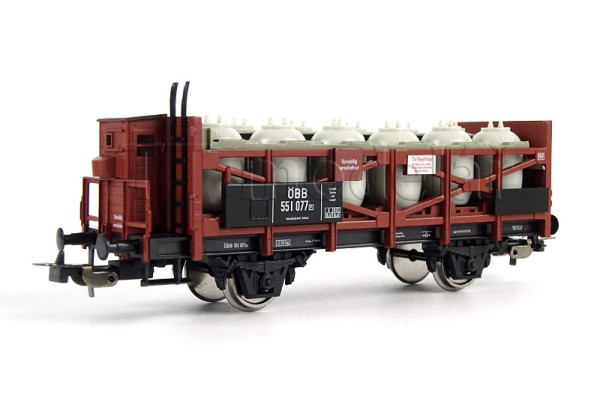 Vůz s nádobami na kyselinu, ÖBB, III. epocha, H0, Piko 24559 Vůz s nádobami na kyselinu, ÖBB, III. epocha, H0, Piko 24559