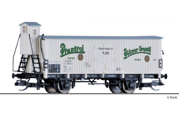 Chladicí vůz Pilsener Urquell, ČSD, III. epocha, TT, model Galerie Tillig 2027, Tillig 502752