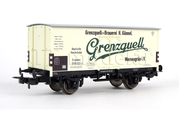 Chladírenský vůz ,,Brauerei Grenzquell", DRG, II. epocha, H0, Tillig 77069