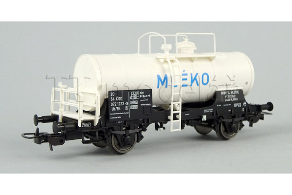 Kotlový vůz Uh ,,MLÉKO", ČSD, IV. epocha, H0, Tillig 77070