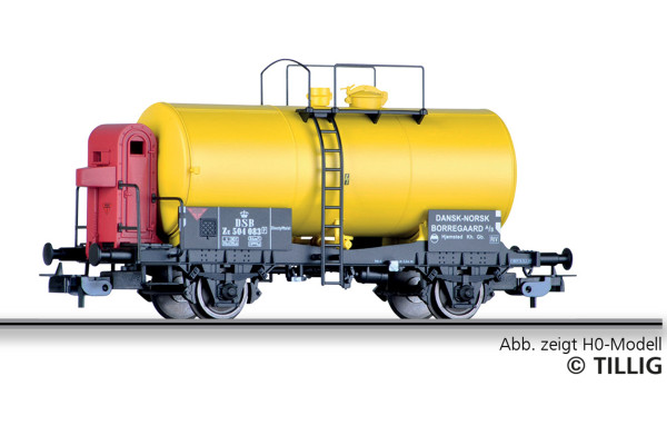 Kotlový vůz Ze „Dansk - Norsk Borregaard“, DSB, III. epocha, TT, Tillig 95364