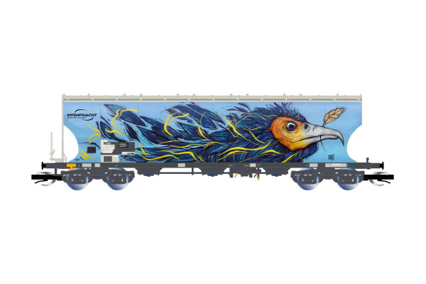 Vůz pro přepravu obilí, „Interfracht“, s ptačími graffiti, VI. epocha, TT, Arnold HN9774 Vůz pro přepravu obilí, „Interfracht“, s ptačími graffiti, VI. epocha, TT, Arnold HN9774