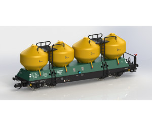 Vůz na sypké hmoty Uas/Raj Královodvorská cementárna, se zesíleným rámem, ČSD, IV. epocha, TT, IGRA MODEL 96400022