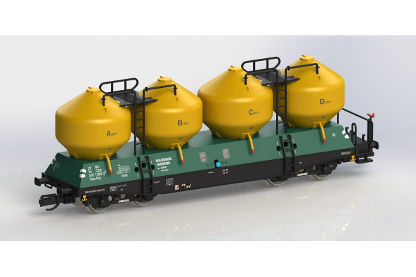 Vůz na sypké hmoty Uas/Raj Královodvorská cementárna, se zesíleným rámem, ČSD, IV. epocha, TT, IGRA MODEL 96400022 Vůz na sypké hmoty Uas/Raj Královodvorská cementárna, se zesíleným rámem, ČSD, IV. epocha, TT, IGRA MODEL 96400022