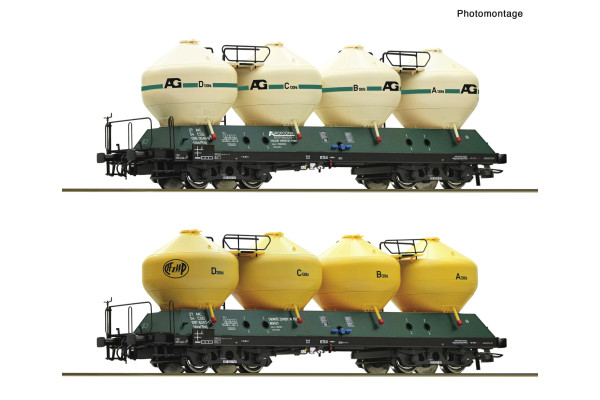 Set dvou nádobových vozů Uacs, ČSD, IV. epocha, H0, Roco 6600236