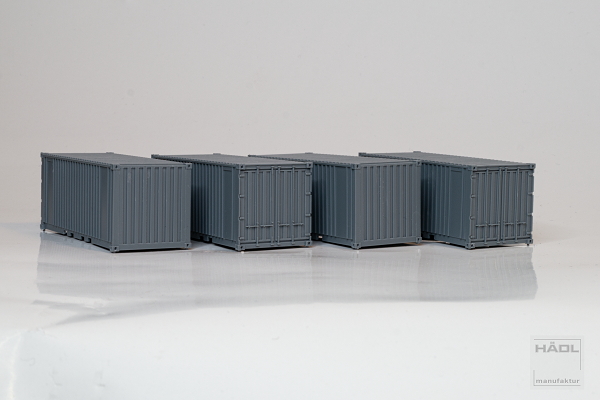Set 20stopých poštovních kontejnerů, nebarvené, 4 kusy, TT, Haedl 711002