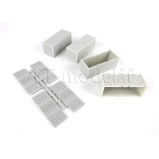 Set 20stopých poštovních kontejnerů, nebarvené, 4 kusy, TT, Haedl 711002