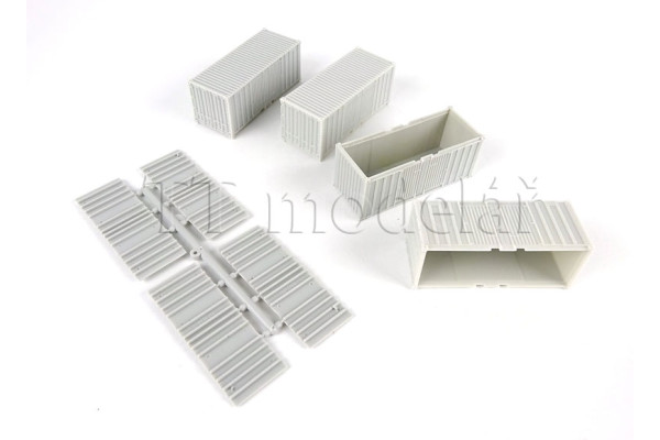 Set 20stopých poštovních kontejnerů, nebarvené, 4 kusy, TT, Haedl 711002