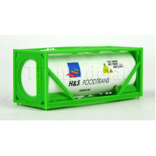 Kontejner nádržkový vícebarevný popis, H a S Foodtrans, logo modrý čtverec s vlnkami, TT, Loco TK073