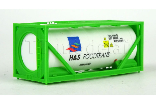 Kontejner nádržkový vícebarevný popis, H a S Foodtrans, logo modrý čtverec s vlnkami, TT, Loco TK073