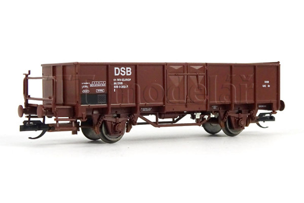 Otevřený dvounápravový vůz E, DSB, IV. epocha, TT, Tillig 14097