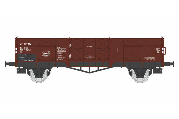 Otevřený vůz Vtr, ČSD, Sklárny Bohemia, s nákladem skelné drti, IV. epocha, TT, IGRA MODEL 96600010