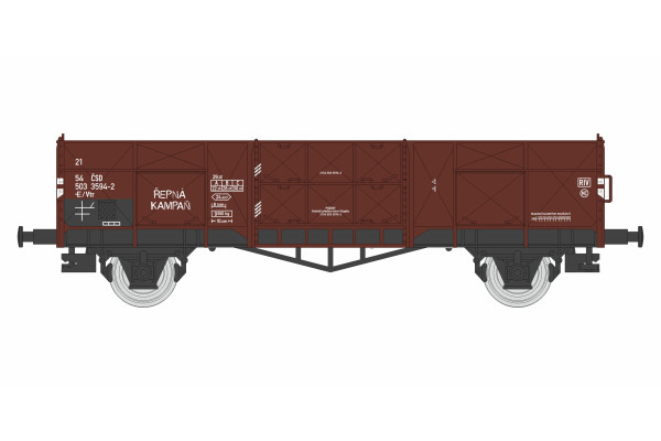 Otevřený vůz Vtr, ČSD, řepná kampaň, s nákladem řepy, III. epocha, TT, IGRA MODEL 96600011