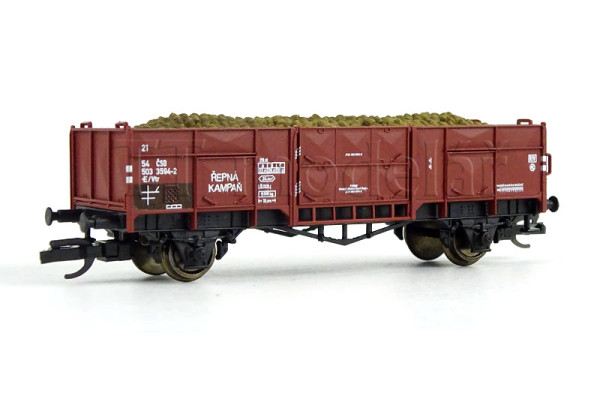 Otevřený vůz Vtr, ČSD, řepná kampaň, s nákladem řepy, III. epocha, TT, IGRA MODEL 96600011 Otevřený vůz Vtr, ČSD, řepná kampaň, s nákladem řepy, III. epocha, TT, IGRA MODEL 96600011