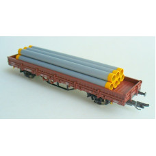 Plošinový vůz Kns s nákladem rour, ČSD, IV. epocha, REEDICE, TT, Tillig 502565