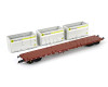 Plošinový vůz, DB AG, ložený Innofreight WoodTainer XXL, V. epocha, TT, Tillig 18137