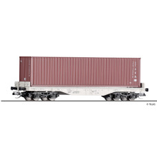 Plošinový vůz Sgmmns s kontejnerem, SBB, ze setu, VI. epocha, TT, Tillig 502554