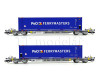 Set dvou kontejnerových vozů s kontejnery „P & O Ferrymasters", VI. epocha, TT, Arnold HN9760
