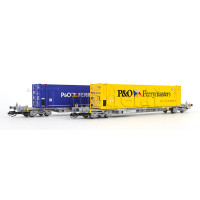 Set dvou kontejnerových vozů s kontejnery „P & O Ferrymasters", VI. epocha, TT, Arnold HN9760