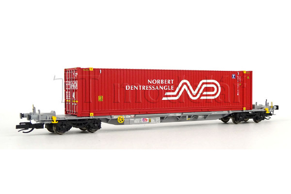 Kontejnerový vůz s kontejnerem „Norbert Dentressangle", VI. epocha, TT, Arnold HN9766 Kontejnerový vůz s kontejnerem „Norbert Dentressangle", VI. epocha, TT, Arnold HN9766