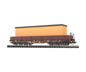 Nízkostěnný 6osý vůz Samm 4818, DR, ložený námořní bednou, IV. epocha, TT, Busch 31183