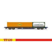 Kontejnerový vůz Touax KFA se dvěma kontejnery, VI. epocha, TT, Hornby TT6031