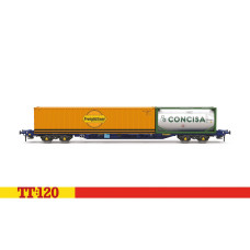 Kontejnerový vůz Touax KFA se dvěma kontejnery, VI. epocha, TT, Hornby TT6031