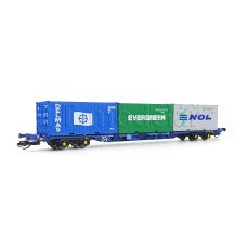 Kontejnerový vůz Touax KFA se třemi 20´ kontejnery, VI. epocha, TT, Hornby TT6032 Kontejnerový vůz Touax KFA se třemi 20´ kontejnery, VI. epocha, TT, Hornby TT6032