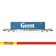 Kontejnerový vůz Sffgmss IFA s kontejnerem GEEST, TOUAX, VI. epocha, TT, Hornby TT6033