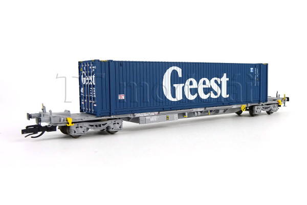 Kontejnerový vůz Sffgmss IFA s kontejnerem GEEST, TOUAX, VI. epocha, TT, Hornby TT6033