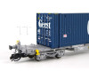 Kontejnerový vůz Sffgmss IFA s kontejnerem GEEST, TOUAX, VI. epocha, TT, Hornby TT6033