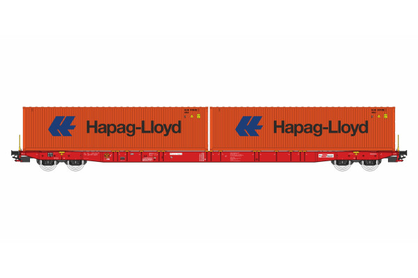 Kontejnerový vůz Sggnss RailCargo se dvěma kontejnery Hapag Lloyd, VI. epocha, H0, IGRA MODEL 96010094