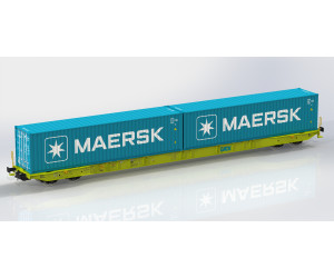 Kontejnerový vůz Sggnss-XL GATX se dvěma kontejnery Maersk, VI. epocha, H0, IGRA MODEL 96010113