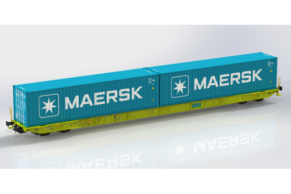 Kontejnerový vůz Sggnss-XL GATX se dvěma kontejnery Maersk, VI. epocha, H0, IGRA MODEL 96010113 Kontejnerový vůz Sggnss-XL GATX se dvěma kontejnery Maersk, VI. epocha, H0, IGRA MODEL 96010113