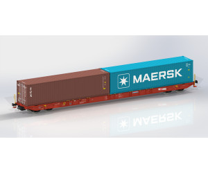 Kontejnerový vůz Sggnss Rail Cargo se dvěma kontejnery – Nacco Maersk + Tex, VI. epocha, H0, IGRA MODEL 96010114