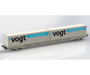 Kontejnerový vůz Sggnss-XL VTG se dvěma kontejnery Vogt Plastic, VI. epocha, H0, IGRA MODEL 96010115