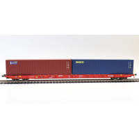 Kontejnerový vůz Sggnss RailCargo se dvěma kontejnery – Seaco + Beacon, VI. epocha, H0, IGRA MODEL 96010093