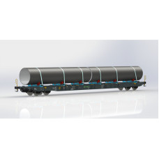 Plošinový vůz Sggnss, MFD, s nákladem potrubí, VI. epocha, H0, IGRA MODEL 96010110