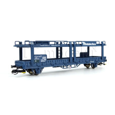 Vůz Npp/Leks na přepravu aut, ČSD, Mototechna, modrý, IV. epocha, TT, BuBiModel tt40161