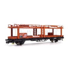 Vůz Npp/Leks na přepravu aut, ČSD, hnědý, IV. epocha, TT, BuBiModel tt40164