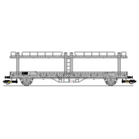 Vůz Npp/Leks na přepravu aut, ČSD, šedý, IV. epocha, TT, BuBiModel tt40162