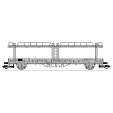 Vůz Npp/Leks na přepravu aut, ČSD, šedý, IV. epocha, TT, BuBiModel tt40162