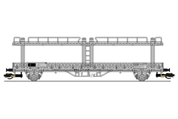 Vůz Npp/Leks na přepravu aut, ČSD, šedý, IV. epocha, TT, BuBiModel tt40162